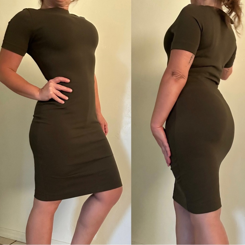 H&M short sleeve Olive Midi Dress